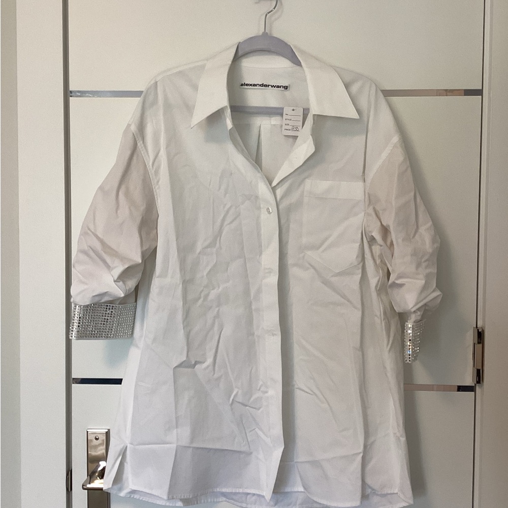 Alexander Wang White Shirt with Silver Accents